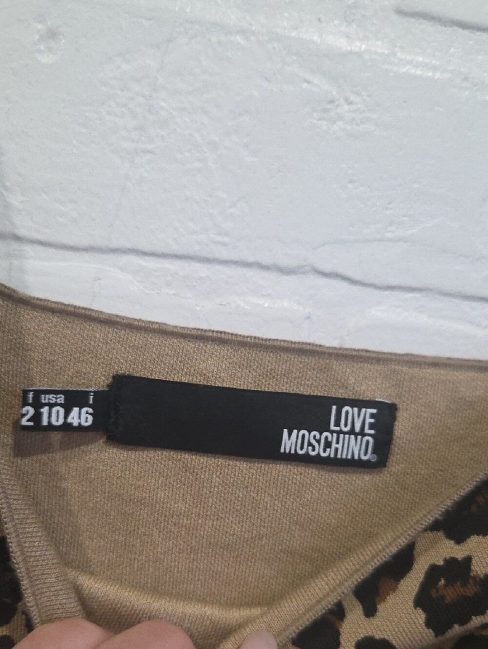 Moschino Leopard Print Mini Dress in Brown and Black - Picture 2 of 7